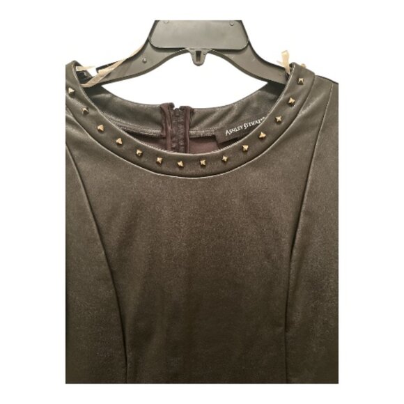 Black Faux Leather Peplum Top - Size 14/16 - Picture 2 of 9